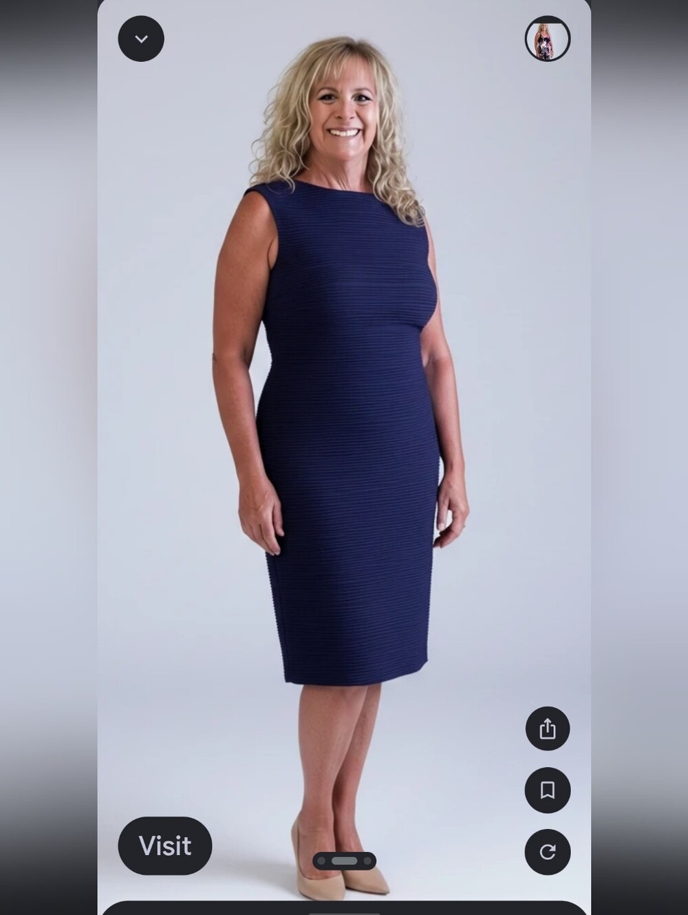 Kasper sheath Texture dress blue black size 6 nice details pretty fit and…